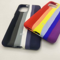 قاب و بک کاور سیلیکونی اورجینال رنگین کمانی برای گوشی های شیائومی - Original Silicone Rainbow Luxury Case Cover For Xiaomi Cellphones